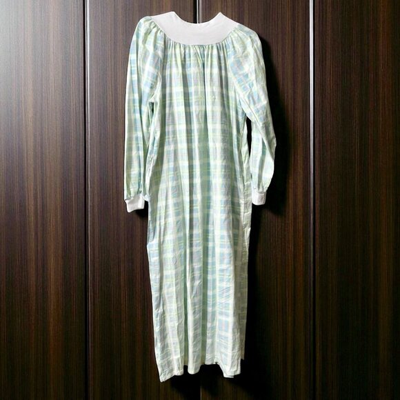 Carol Nightgown USA Large Granny Cottage Smock Mock Neck Modest House Dress Vtg - Picture 1 of 5